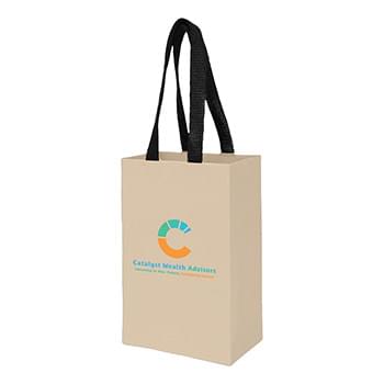Sugarcane Paper Sustainable Bag with Embedded Web-Style Paper Handle |5x3x8| - Color Evolution