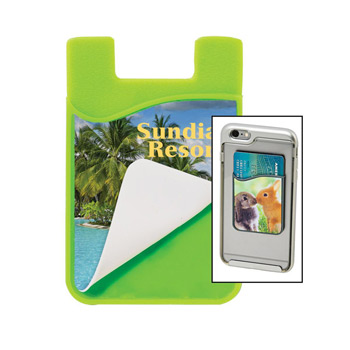 2-in-1 Silicone Phone Wallet and Removable Microfiber Cleaner - Sublimated