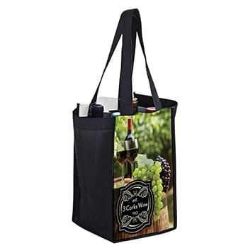 P.E.T. Non-Woven Sublimated 4 Bottle Wine Bag |7x7x12| - Dye Sublimation