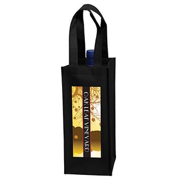 Wine Tote Bag - 1 Bottle Non-Woven Tote w/Full Color (5"x5"x12") - Color Evolution