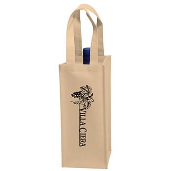 Wine Tote Bag - 1 Bottle Non-Woven Tote (5"x5"x12") - Screen Print