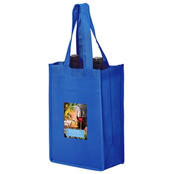 Wine Tote Bag - 2 Bottle Non-Woven Tote w/Full Color (7"x3"x11") - Color Evolution