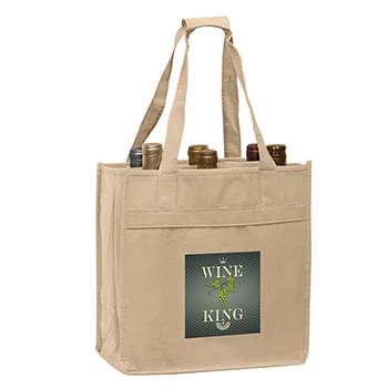 Wine Tote Bag - 6 Bottle Non-Woven Tote w/Full Color (10"x7"x11") - Color Evolution
