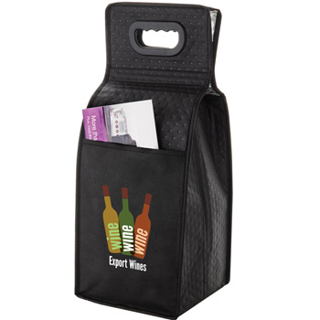Insulated Wine Tote Bag - 4 Bottle Non-Woven Tote with Full Color (7.5"x7"x19.5") - Color Evolution
