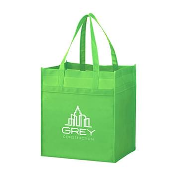 Heavy Duty Non-Woven Grocery Tote Bag with Poly Board Insert |13x10x15| - Screen Print