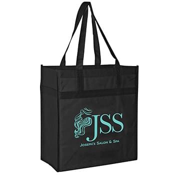 Heavy Duty Non-Woven Grocery Tote Bag with Poly Board Insert |13x7x14| - Screen Print